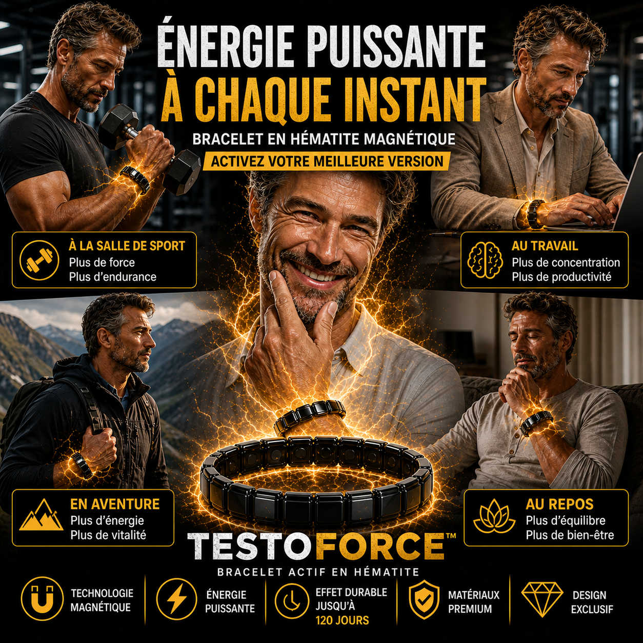 Bracelet TestoForce™ – Activez votre énergie masculine naturelle