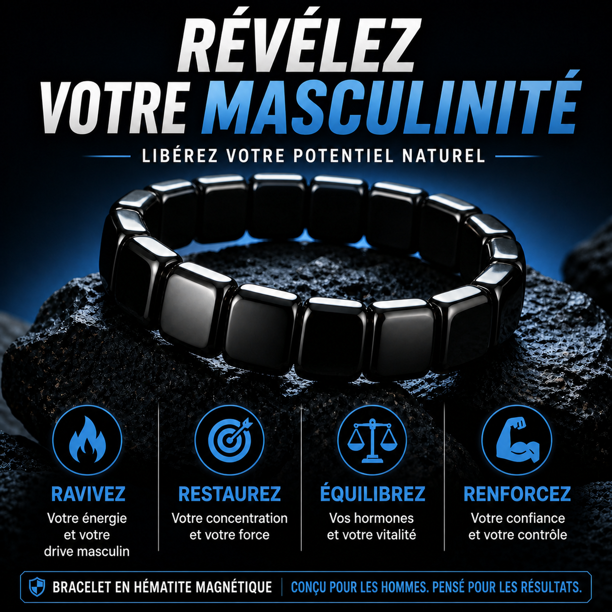 Bracelet TestoForce™ – Activez votre énergie masculine naturelle